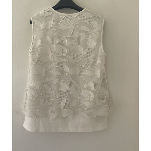 GREY by Jason Wu Ivory Lace Sleeveless Top Size 6 - Picture 4 of 5